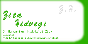 zita hidvegi business card